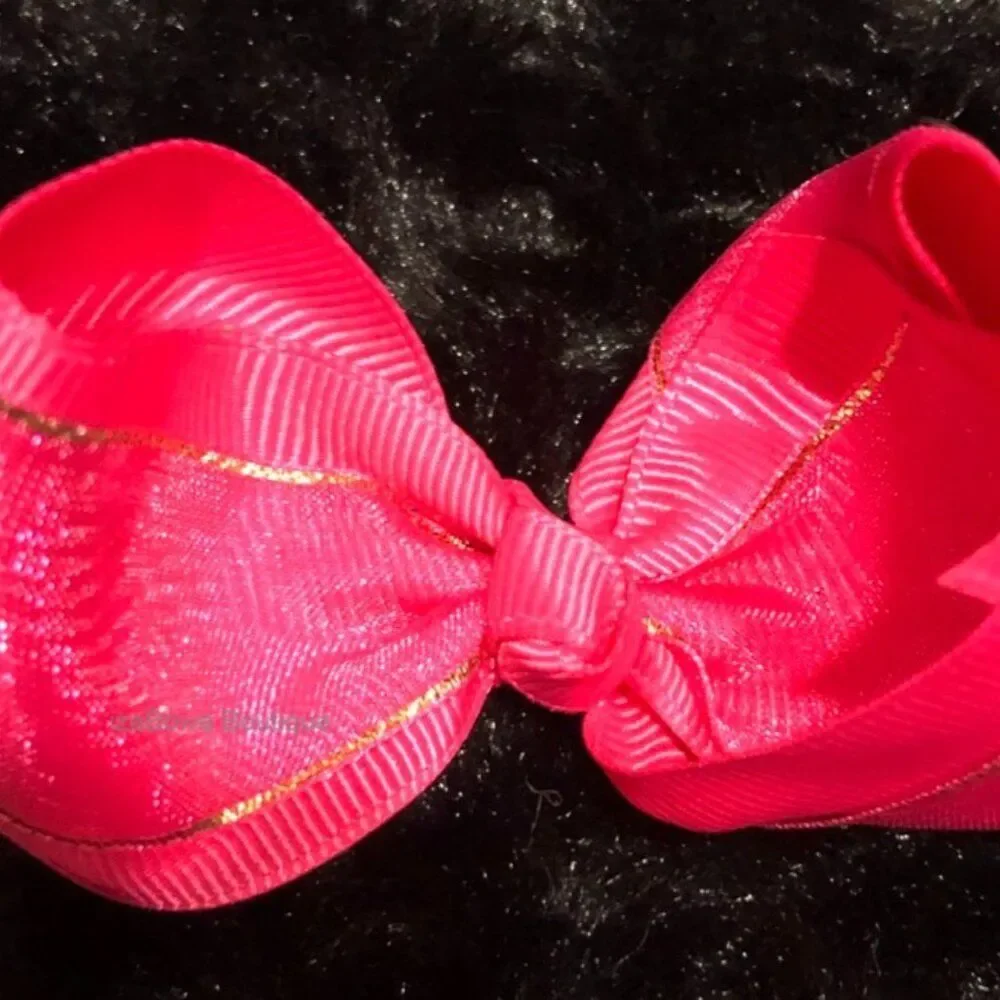 Hot Pink with Gold Overlay Ribbon 4